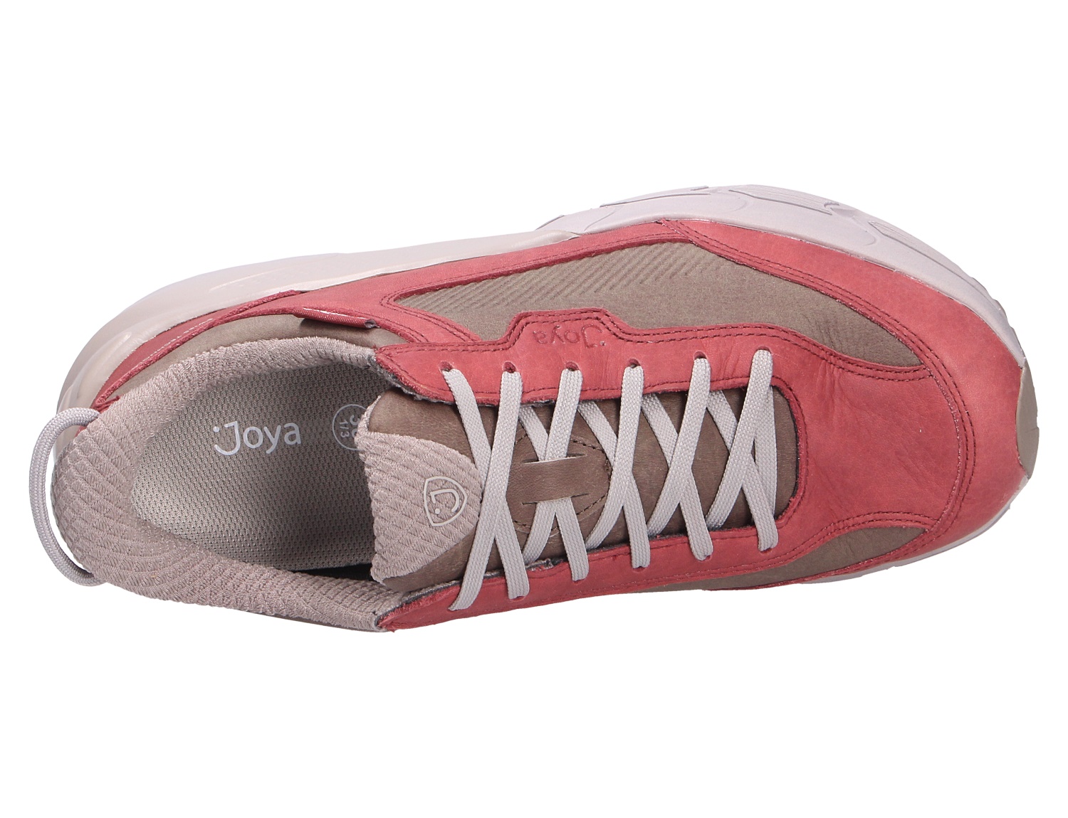 JOYA Seefeld Stx brown-red Sneaker in Braun-Rot mit Schnürung und heller Sohle in der Draufsicht