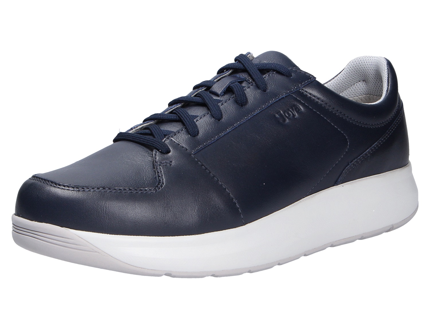 JOYA Oliver dark blue II: dunkelblauer Herren-Sneaker aus Glattleder mit Schnürung und weißer Komfortsohle