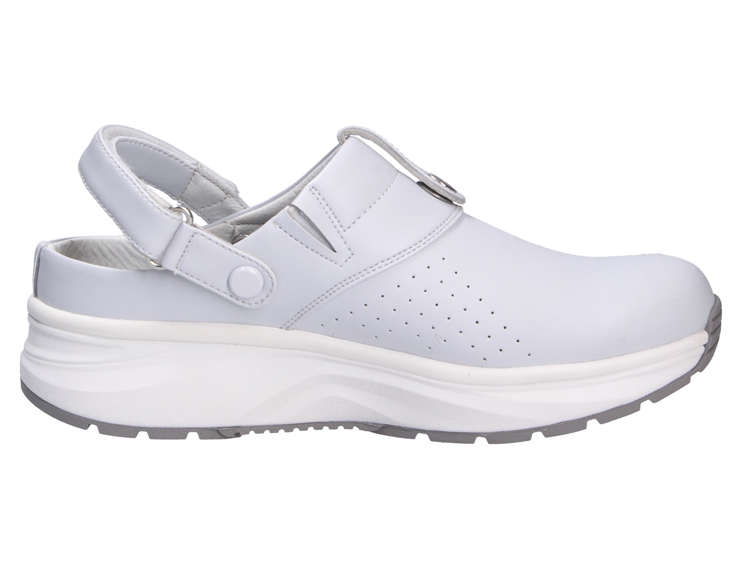 JOYA IQ ESD white W, weißer Damen-Berufsschuh aus Glattleder mit Fersenriemen, ESD-Ausstattung und besonders weicher, entlastender Sohle für lange Tage im Stehen und Gehen