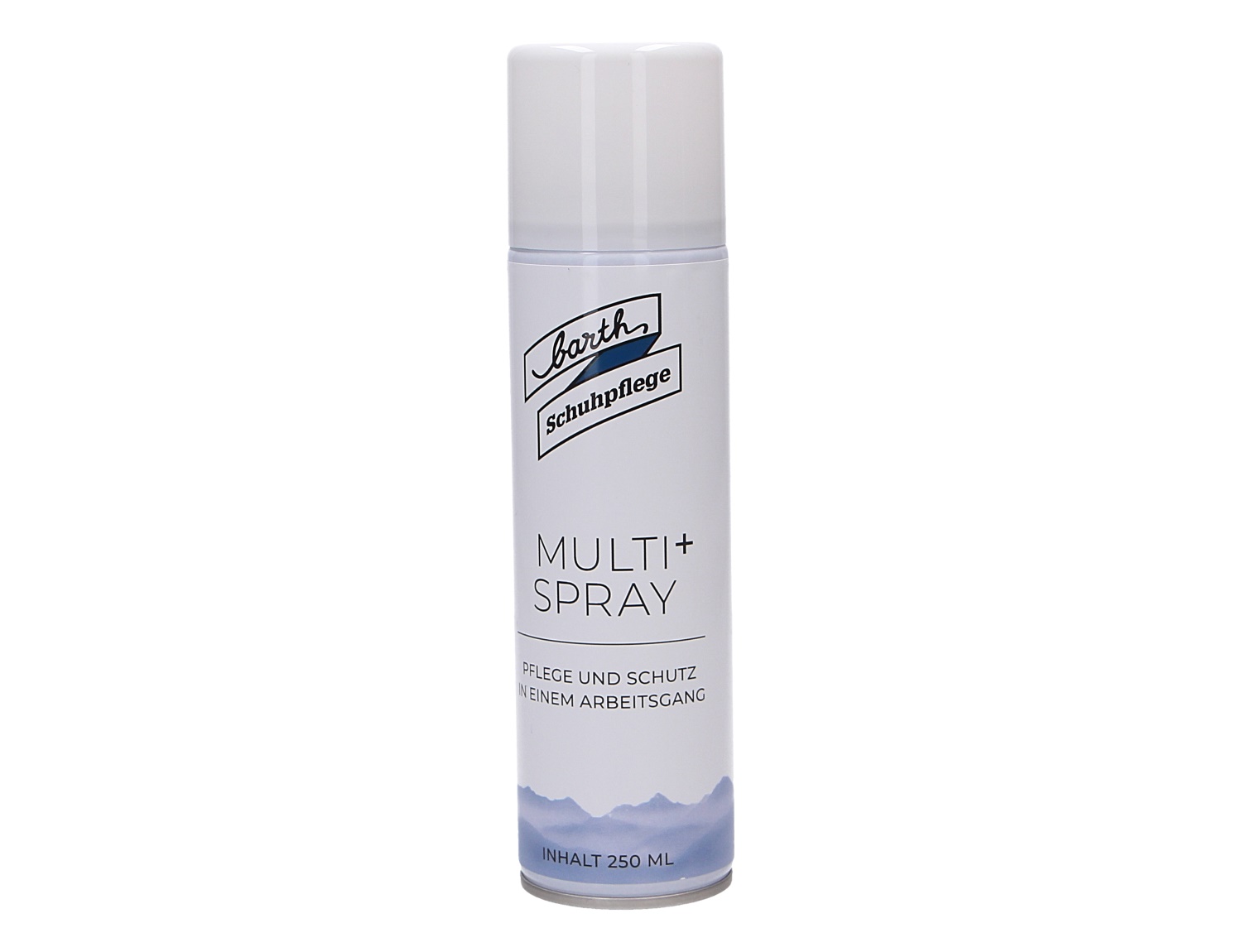 Weiße Spraydose Barth Multi+Spray 250ml, flüssige Schuhpflege zur Auffrischung, Pflege und zum Schutz von Schuhen in einem Schritt