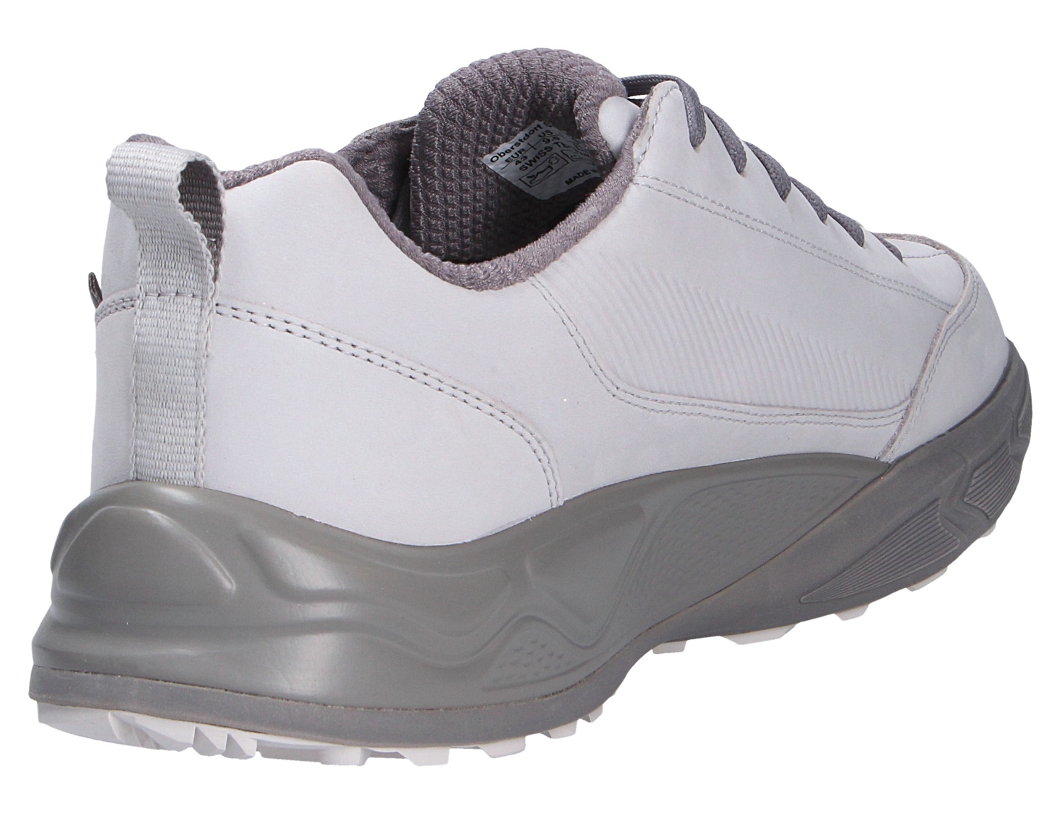 JOYA Oberstdorf STX light grey in Hellgrau, sportlicher Sneaker aus der Rückansicht mit profilierter Sohle und Schnürung