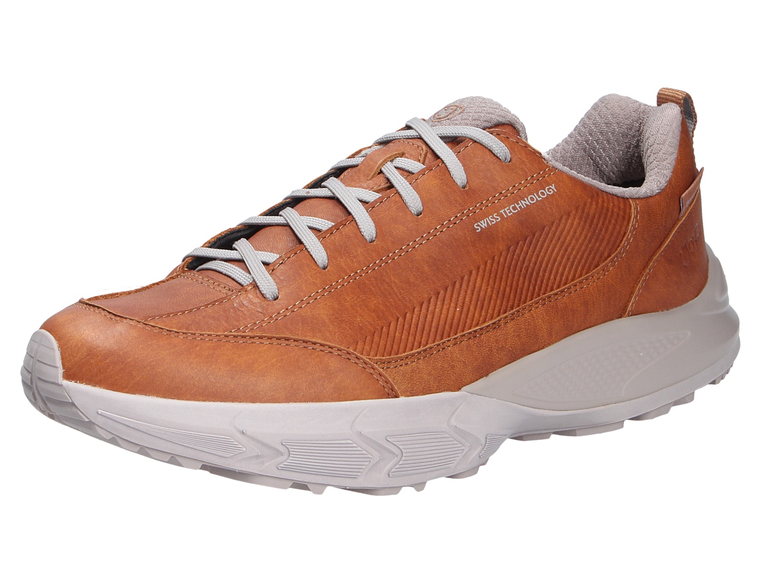 JOYA Oberstdorf STX brown: Brauner Herren-Sneaker aus Leder mit Schnürung, heller Profilsohle und sportlich-bequemem Design