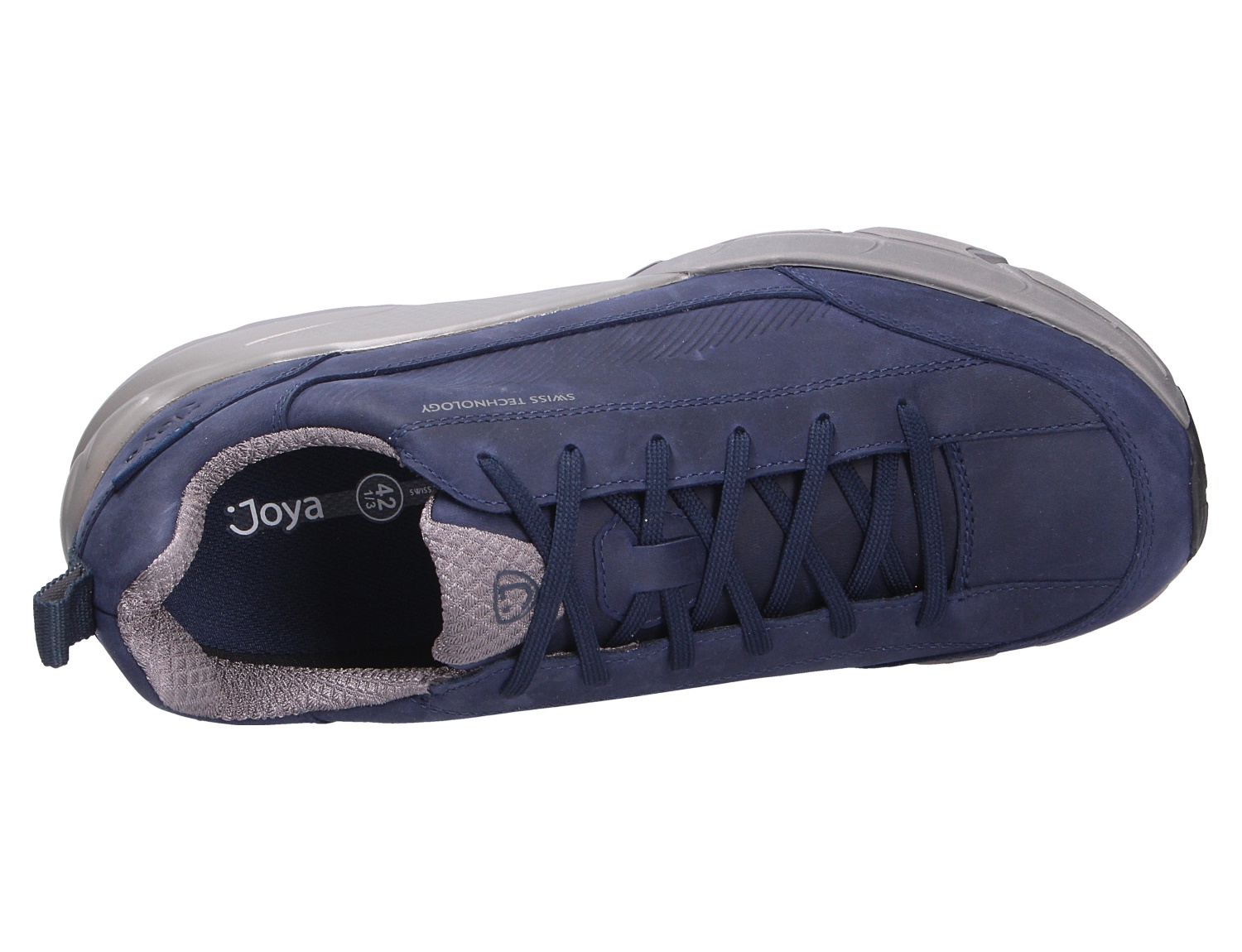 JOYA Oberstdorf STX dark blue: dunkelblauer Sneaker mit Schnürung und grauer Sohle in der Draufsicht
