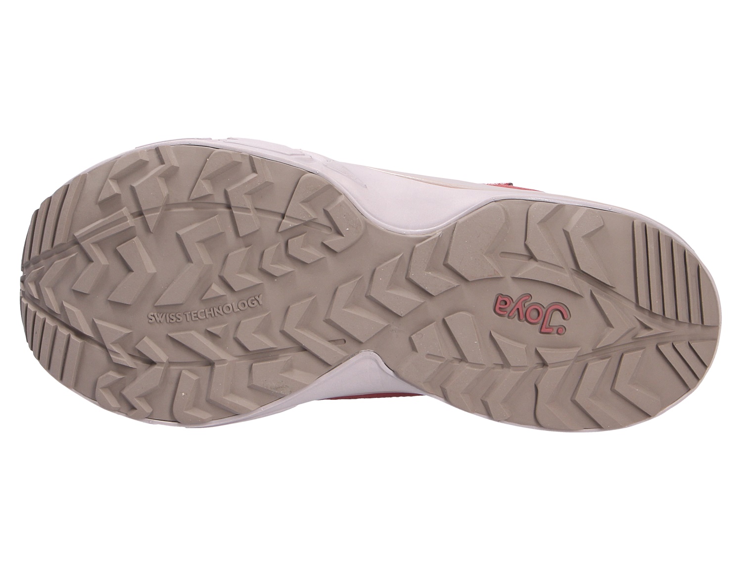 Unteransicht der griffigen Profilsohle des JOYA Seefeld Stx brown-red Schuhs mit markantem Outdoor-Profil