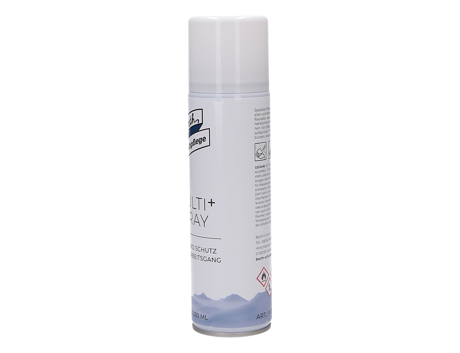 Weiße Spraydose Barth Multi+Spray 250ml, flüssige Schuhpflege zur Auffrischung und zum Schutz von Schuhen