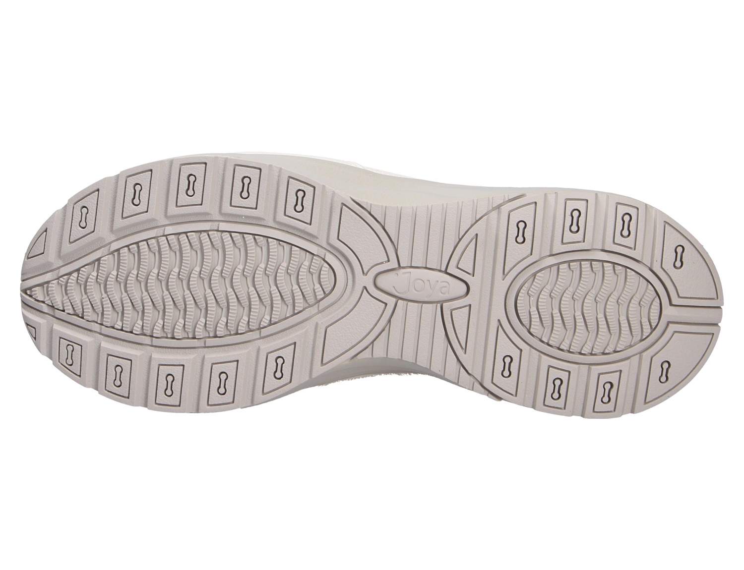 Unteransicht der Laufsohle des JOYA DYNAMO Zip M white II in Weiß mit profiliertem, rutschfestem Sohlenmuster