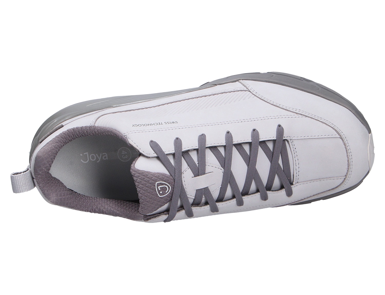 JOYA Oberstdorf STX light grey Sneaker in Hellgrau mit grauen Schnürsenkeln und Komfortsohle, Ansicht von oben