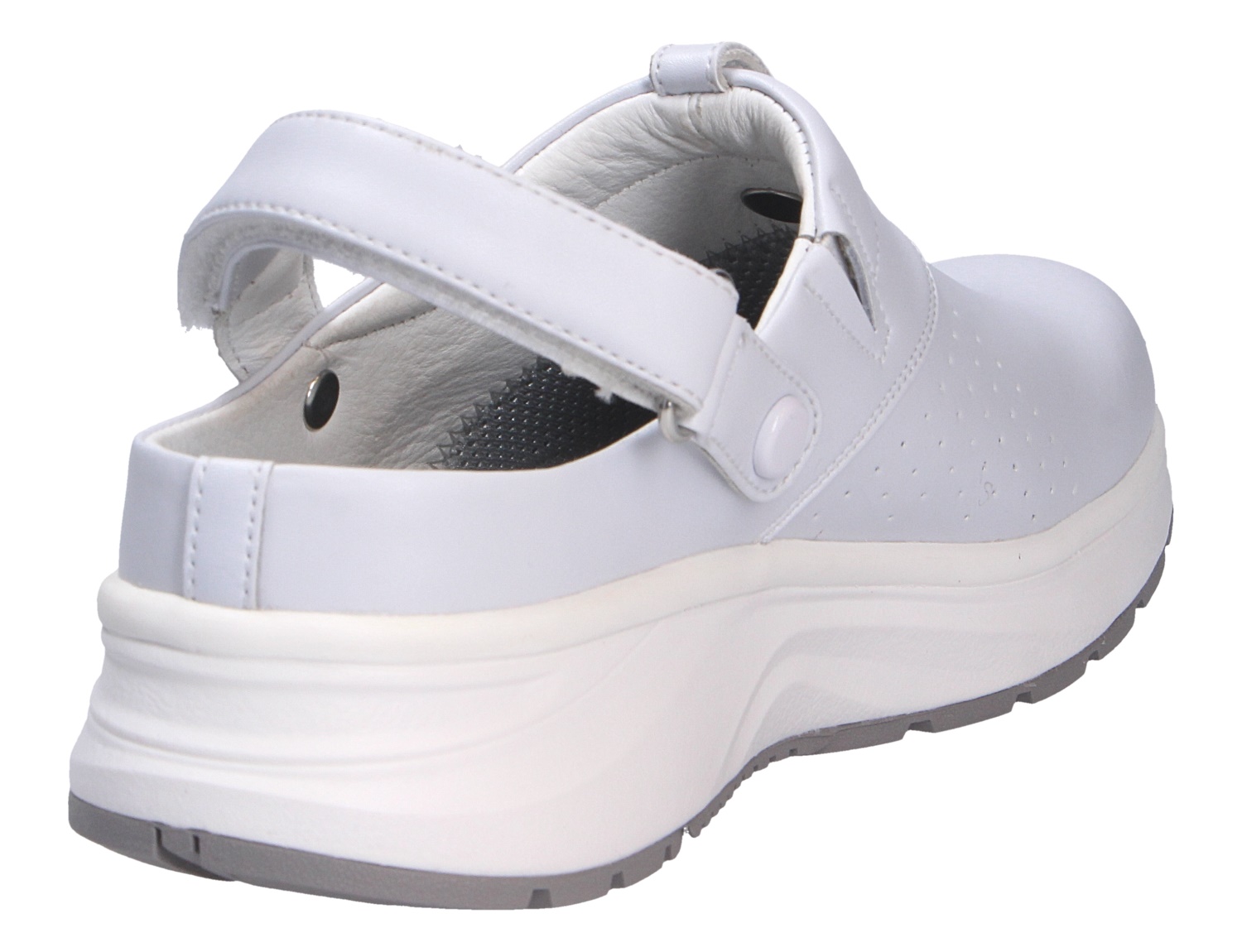 JOYA IQ ESD white W, weißer Damen-Arbeitsschuh aus Glattleder mit Fersenriemen, ESD-Schutz und entlastender, weicher Sohle für langes Stehen und Gehen
