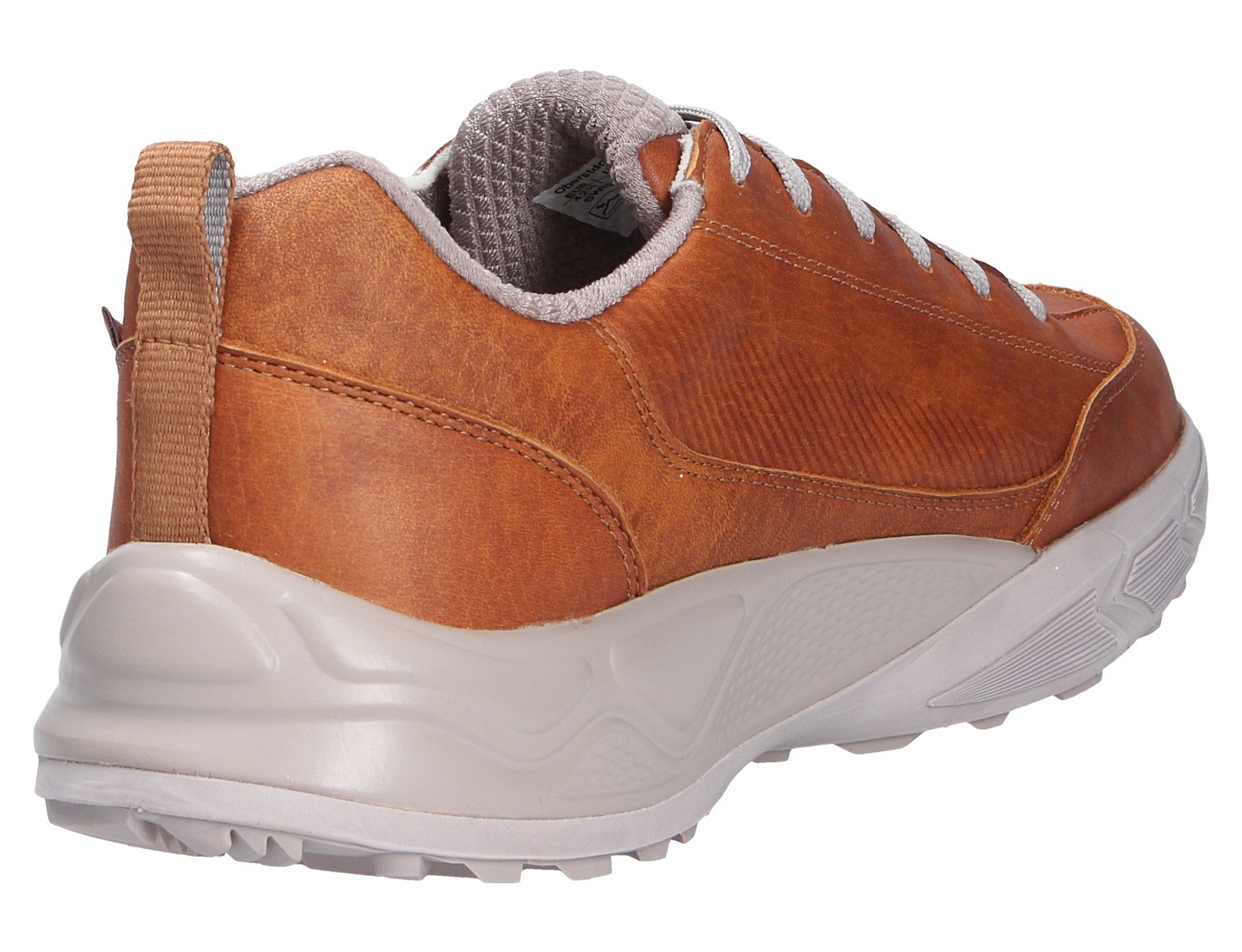 JOYA Oberstdorf STX brown, brauner Sneaker mit robuster heller Sohle in Rück- und Seitenansicht