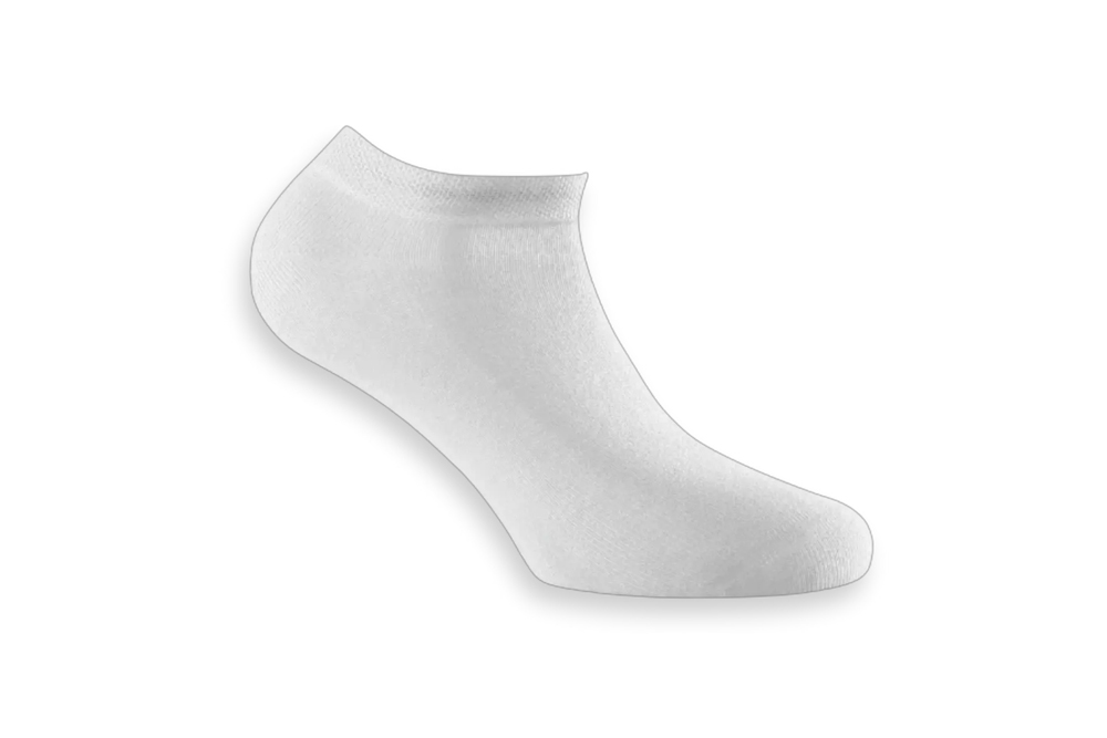 Weisse JOYA Sneaker Socken im Set à 2 Paare aus Bio-Bambus, atmungsaktiv und bequem, Grösse 43-46