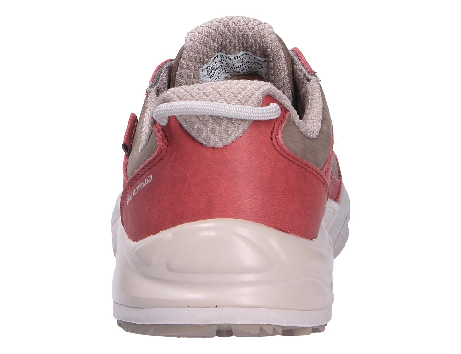 Rückansicht des JOYA Seefeld Stx brown-red Sneakers in Braun-Rot mit gepolstertem Schaft, Schnürung und markanter weißer Sohle