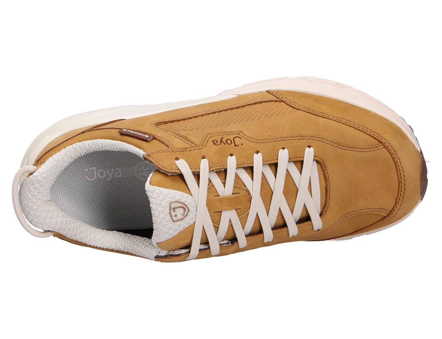 JOYA Seefeld Stx light brown Sneaker in Hellbraun aus Leder mit weißer Schnürung, Draufsicht
