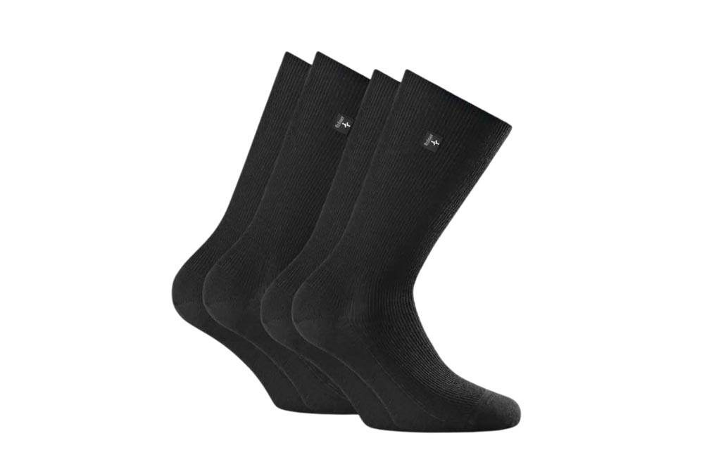 JOYA Merino Socken in Schwarz im Set à 2 Paare, hochwertige Alltagssocken aus atmungsaktiver, wärmeregulierender und geruchshemmender Merinowolle