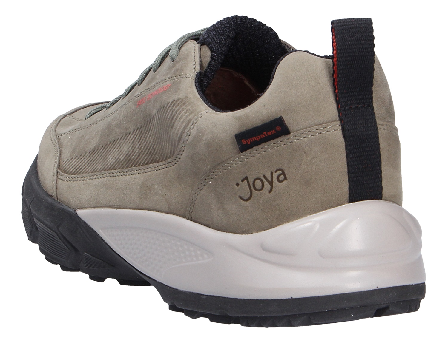 Rückansicht des JOYA Oberstdorf STX green: grüner Outdoor-Sneaker mit Sympatex, robuster Profilsohle und gepolsterter Sohle