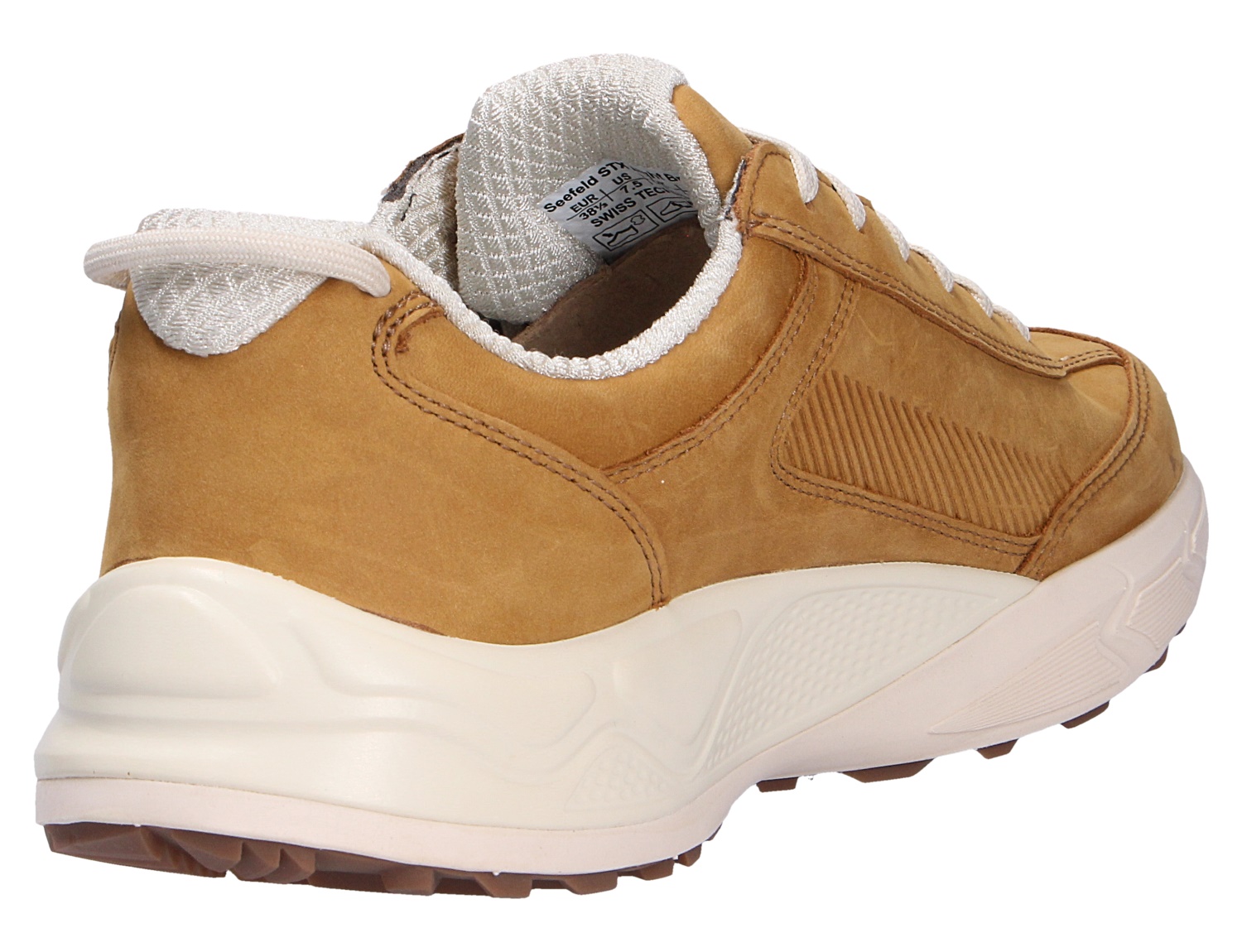 JOYA Seefeld Stx light brown, hellbrauner Sneaker aus Leder mit weißer Sohle in Rück- und Seitenansicht