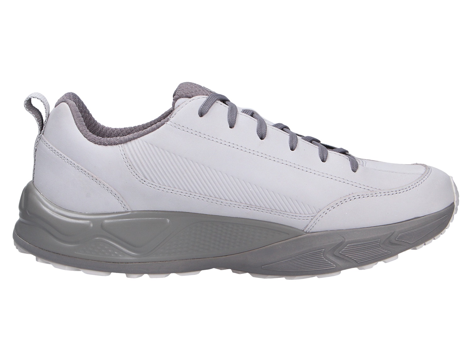 JOYA Oberstdorf STX light grey Herren-Sneaker in Hellgrau mit Schnürung und markanter Sohle, Seitenansicht